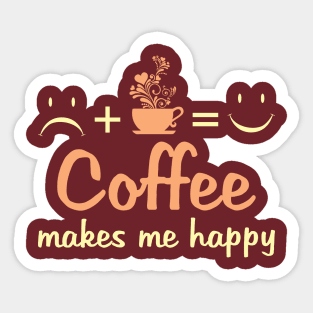 Coffee makes me happy color Sticker